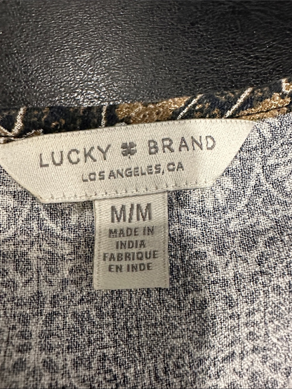 Lucky Brand Boho Navy Multi Printed V-Neck Tassel Tunic - Picture 2 of 7